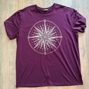 LuLaRoe Maroon Compass Graphic Tee